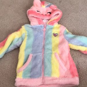 NWT betsey Johnson unicorn faux fur hoodie